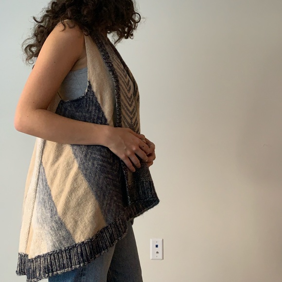 NWT Anthropologie Sleeping on Snow Cream Blue Vest XS/S - Picture 7 of 7